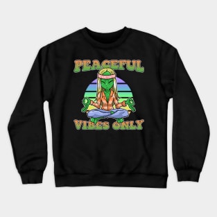 Peaceful Vibes Only Hippie Alien Vintage Ufos Crewneck Sweatshirt